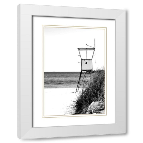Lifeguard Tower White Modern Wood Framed Art Print with Double Matting by Kimberly, Allen