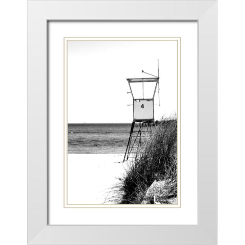 Lifeguard Tower White Modern Wood Framed Art Print with Double Matting by Kimberly, Allen