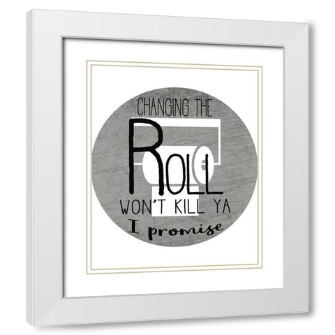 The Roll White Modern Wood Framed Art Print with Double Matting by Kimberly, Allen