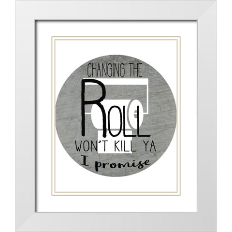 The Roll White Modern Wood Framed Art Print with Double Matting by Kimberly, Allen