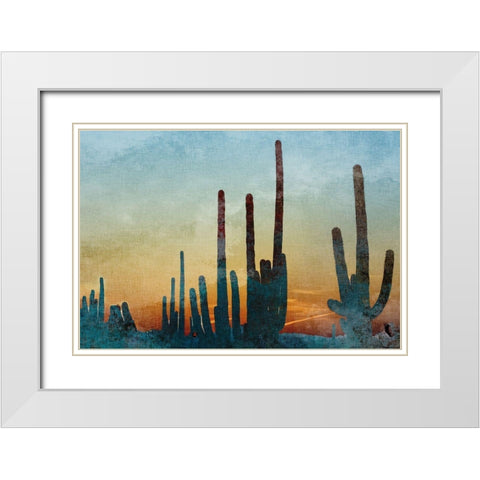 Saguaro Cactus White Modern Wood Framed Art Print with Double Matting by Kimberly, Allen