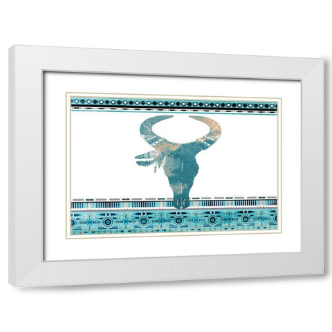 Southwest Blue White Modern Wood Framed Art Print with Double Matting by Kimberly, Allen