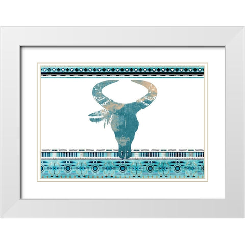 Southwest Blue White Modern Wood Framed Art Print with Double Matting by Kimberly, Allen