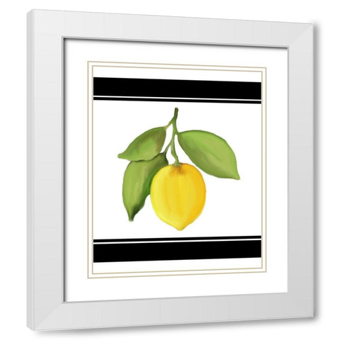 Fresh Lemons 2 White Modern Wood Framed Art Print with Double Matting by Kimberly, Allen