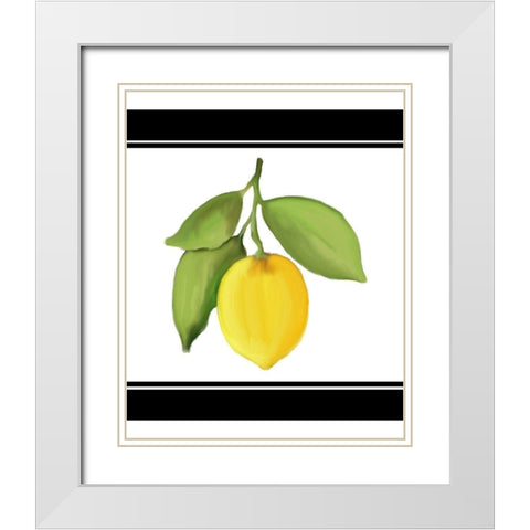 Fresh Lemons 2 White Modern Wood Framed Art Print with Double Matting by Kimberly, Allen