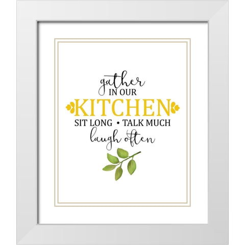 Fresh Lemons 3 White Modern Wood Framed Art Print with Double Matting by Kimberly, Allen