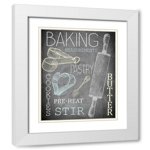 Lets Bake White Modern Wood Framed Art Print with Double Matting by Kimberly, Allen