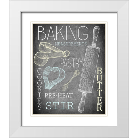 Lets Bake White Modern Wood Framed Art Print with Double Matting by Kimberly, Allen