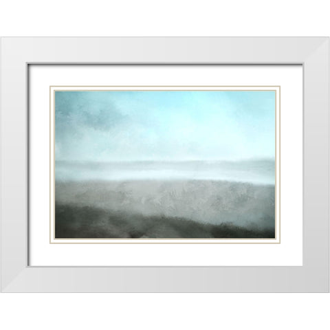 Beach at Dusk White Modern Wood Framed Art Print with Double Matting by Kimberly, Allen