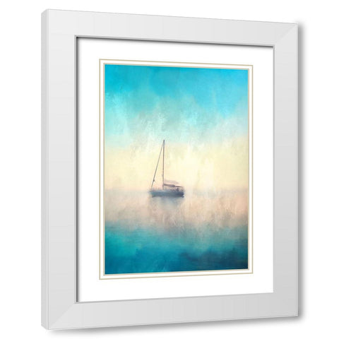 Ombre Sailing White Modern Wood Framed Art Print with Double Matting by Kimberly, Allen