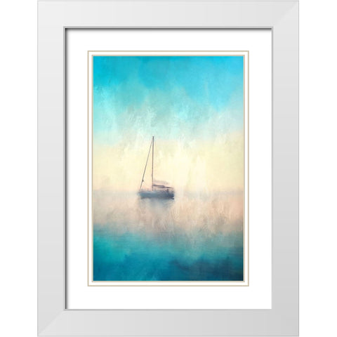 Ombre Sailing White Modern Wood Framed Art Print with Double Matting by Kimberly, Allen