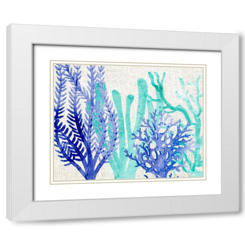 Linen Coral 3 White Modern Wood Framed Art Print with Double Matting by Kimberly, Allen