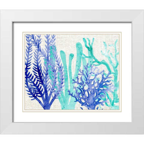 Linen Coral 3 White Modern Wood Framed Art Print with Double Matting by Kimberly, Allen
