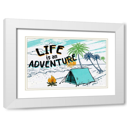Camping Adventure White Modern Wood Framed Art Print with Double Matting by Kimberly, Allen