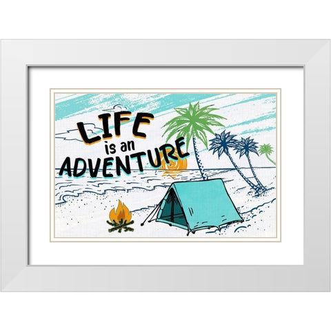 Camping Adventure White Modern Wood Framed Art Print with Double Matting by Kimberly, Allen