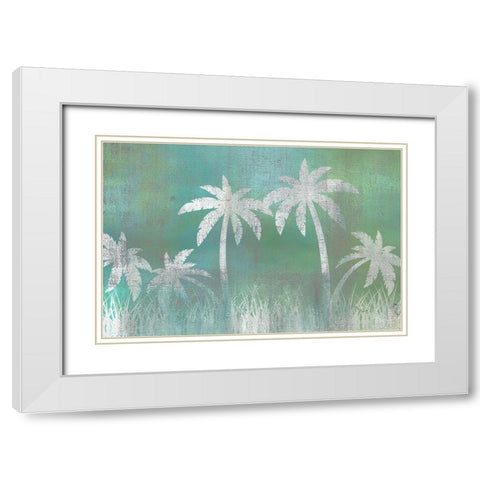 Palms White Modern Wood Framed Art Print with Double Matting by Allen, Kimberly