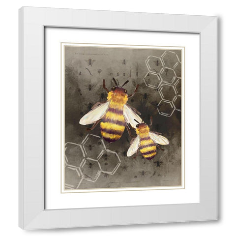 Bee Charmer 2 White Modern Wood Framed Art Print with Double Matting by Allen, Kimberly