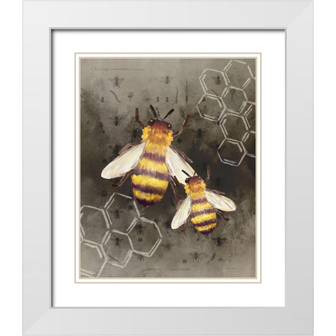 Bee Charmer 2 White Modern Wood Framed Art Print with Double Matting by Allen, Kimberly