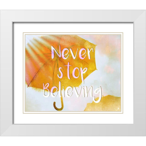 Never Stop White Modern Wood Framed Art Print with Double Matting by Allen, Kimberly