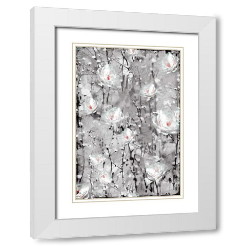 Blooming in White White Modern Wood Framed Art Print with Double Matting by Allen, Kimberly