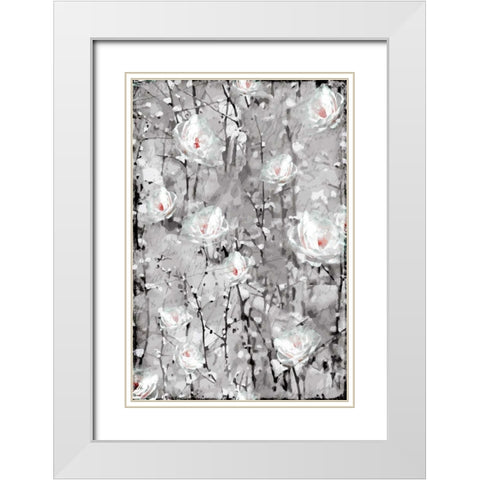 Blooming in White White Modern Wood Framed Art Print with Double Matting by Allen, Kimberly