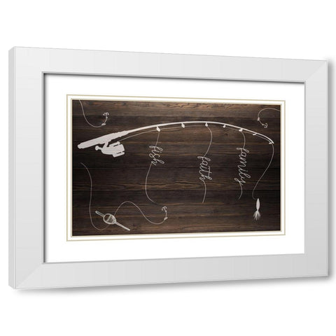 Family Faith Fish White Modern Wood Framed Art Print with Double Matting by Allen, Kimberly