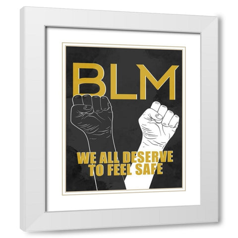 BLM 1 White Modern Wood Framed Art Print with Double Matting by Allen, Kimberly
