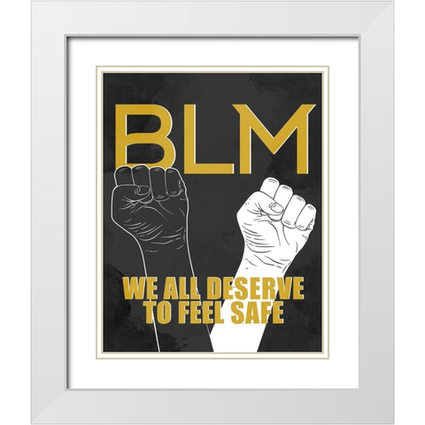 BLM 1 White Modern Wood Framed Art Print with Double Matting by Allen, Kimberly