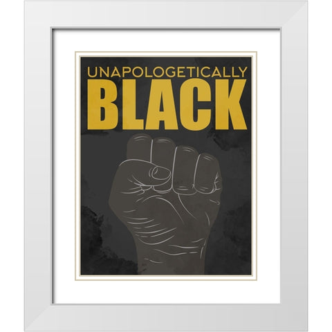 BLM 3 Unapologetically White Modern Wood Framed Art Print with Double Matting by Allen, Kimberly