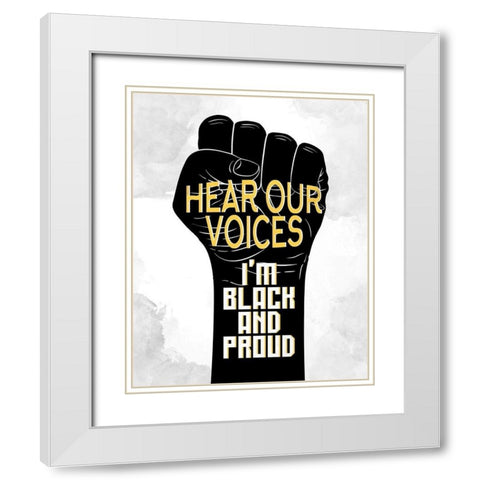Hear Our Voices White Modern Wood Framed Art Print with Double Matting by Allen, Kimberly