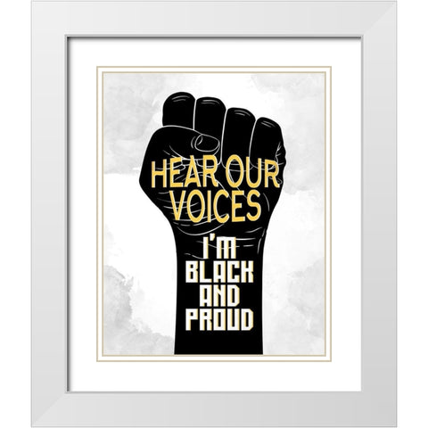Hear Our Voices White Modern Wood Framed Art Print with Double Matting by Allen, Kimberly