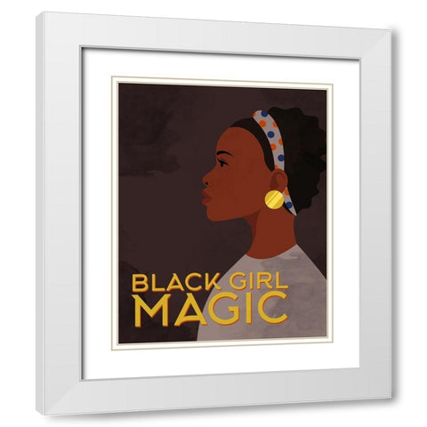 _Black Girl Magic White Modern Wood Framed Art Print with Double Matting by Allen, Kimberly