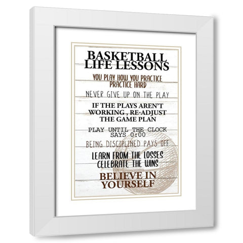 Basketball Life White Modern Wood Framed Art Print with Double Matting by Allen, Kimberly