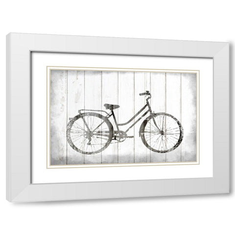 Vintage Bike v5 White Modern Wood Framed Art Print with Double Matting by Allen, Kimberly