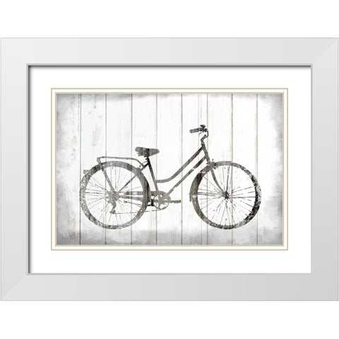 Vintage Bike v5 White Modern Wood Framed Art Print with Double Matting by Allen, Kimberly