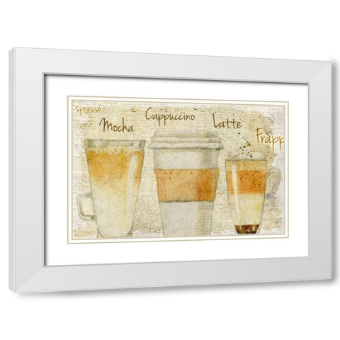 Newsprint Coffee 2 White Modern Wood Framed Art Print with Double Matting by Allen, Kimberly