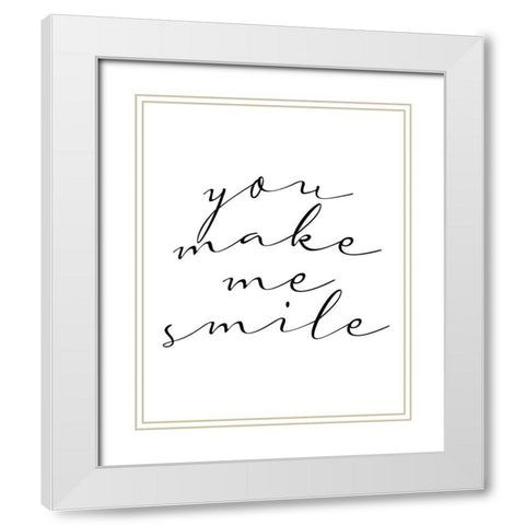 You Make Me Smile White Modern Wood Framed Art Print with Double Matting by Allen, Kimberly