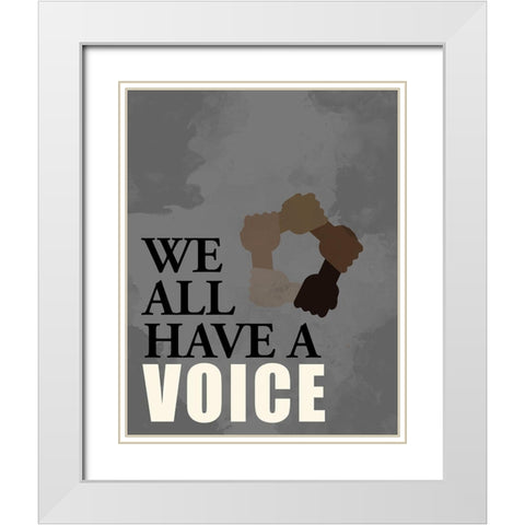 Voice White Modern Wood Framed Art Print with Double Matting by Allen, Kimberly