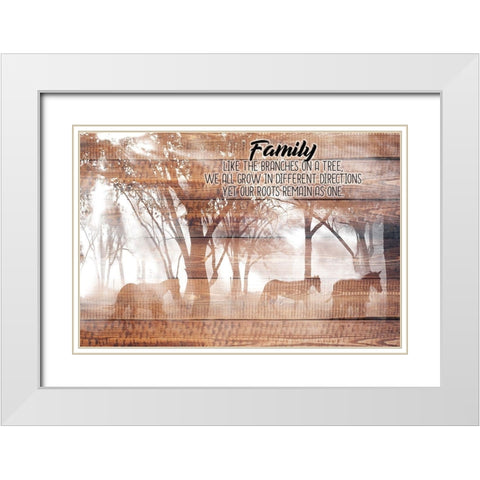 Family Roots White Modern Wood Framed Art Print with Double Matting by Allen, Kimberly