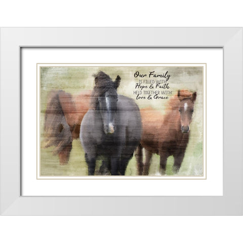 Our Family White Modern Wood Framed Art Print with Double Matting by Allen, Kimberly