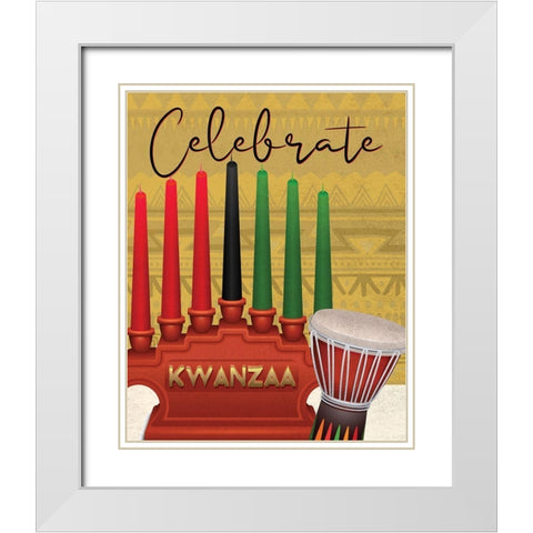 Celebrate White Modern Wood Framed Art Print with Double Matting by Allen, Kimberly
