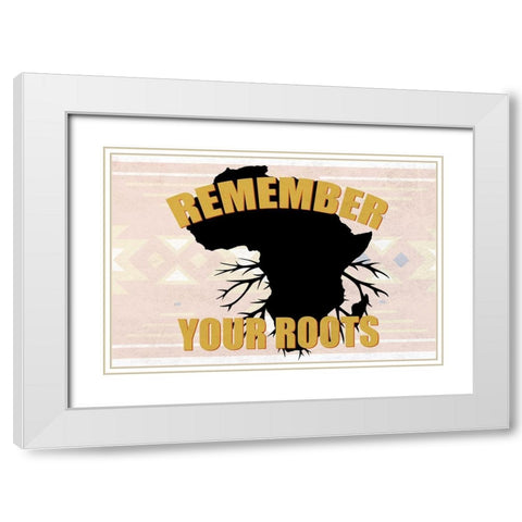 Remember Your Roots White Modern Wood Framed Art Print with Double Matting by Allen, Kimberly
