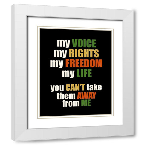 My Voice White Modern Wood Framed Art Print with Double Matting by Allen, Kimberly