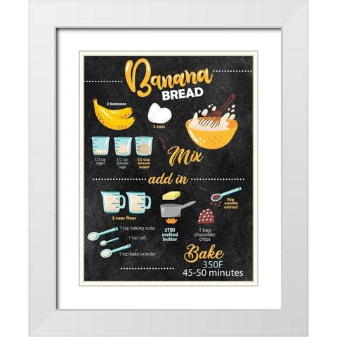 Bannana Bread White Modern Wood Framed Art Print with Double Matting by Allen, Kimberly