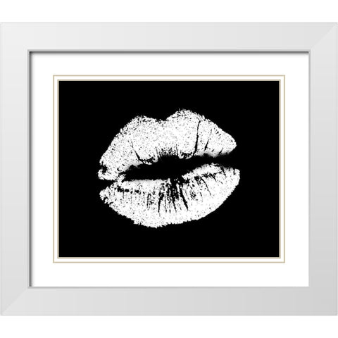 White Lips White Modern Wood Framed Art Print with Double Matting by Allen, Kimberly