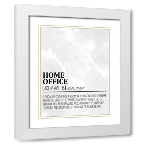 Home Office 1 Watercolor BW White Modern Wood Framed Art Print with Double Matting by Allen, Kimberly