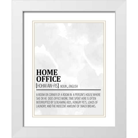 Home Office 1 Watercolor BW White Modern Wood Framed Art Print with Double Matting by Allen, Kimberly
