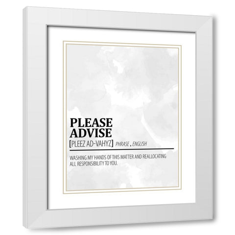 Please Advise 1 Watercolor BW White Modern Wood Framed Art Print with Double Matting by Allen, Kimberly