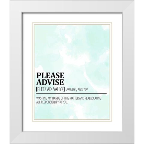Please Advise White Modern Wood Framed Art Print with Double Matting by Allen, Kimberly