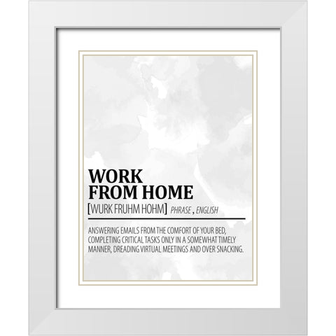 Work From Home 1 Watercolor BW White Modern Wood Framed Art Print with Double Matting by Allen, Kimberly